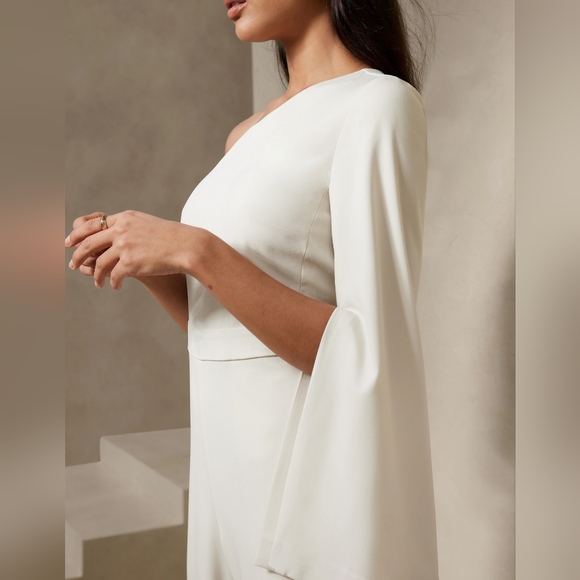 NWT BANANA REPUBLIC | Crepe One-Shoulder Jumpsuit - Picture 5 of 7